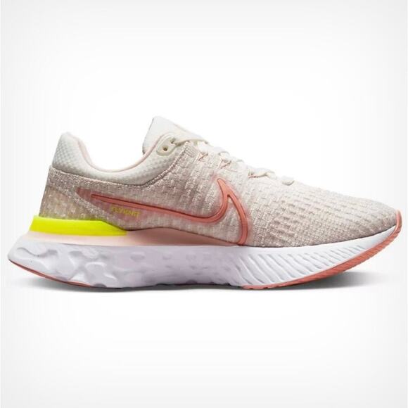 Nike Women's React Infinity Run Flyknit 3 Pink Madder Root Size 7 Run DD3024-102 - Picture 2 of 12